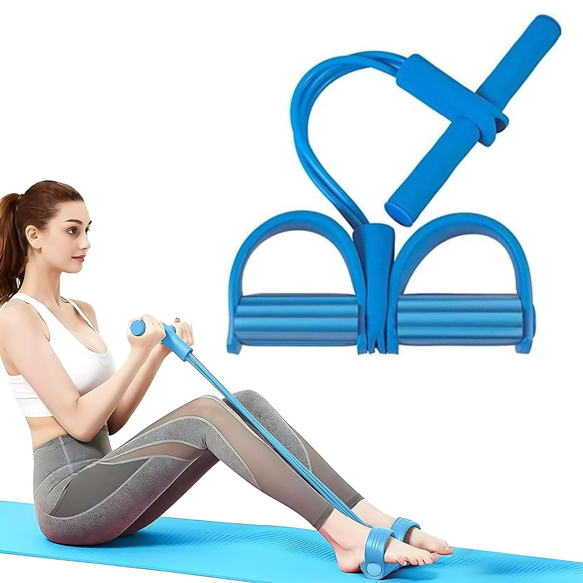 Rubber Pull Tummy Trimmer Abs Exerciser double spring