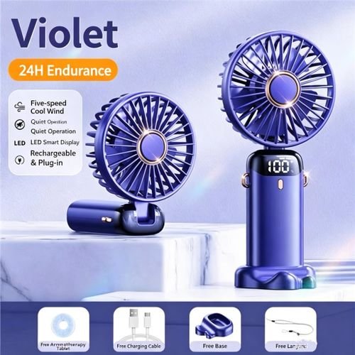 Portable Mini Display Hand Fan - Image 2
