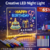 Acrylic LED Board with Colorful Night Light & 7 Neon Pens